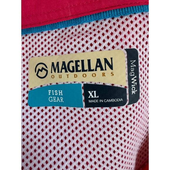 Magellan Outdoors Fish Gear Pink Sleeveless Button-Up Shirt XL Womens Polyester - Picture 14 of 16